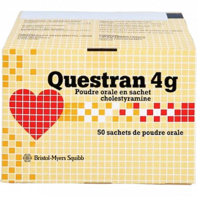 QUESTRAN 4 GM ( CHOLESTYRAMINE ) POWDER FOR ORAL SUSPENSION 50 SACHETS